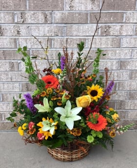 Large wildflower basket